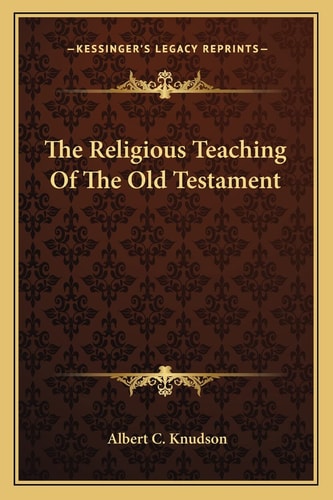 The Religious Teaching Of The Old Testament
