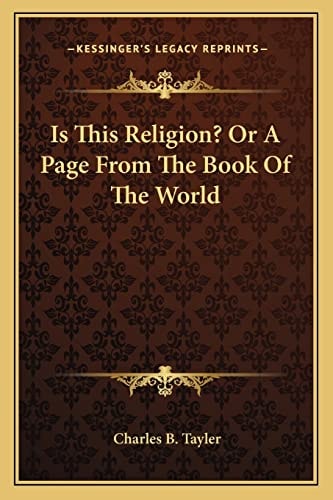 Is This Religion? Or A Page From The Book Of The World