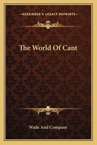 The World Of Cant