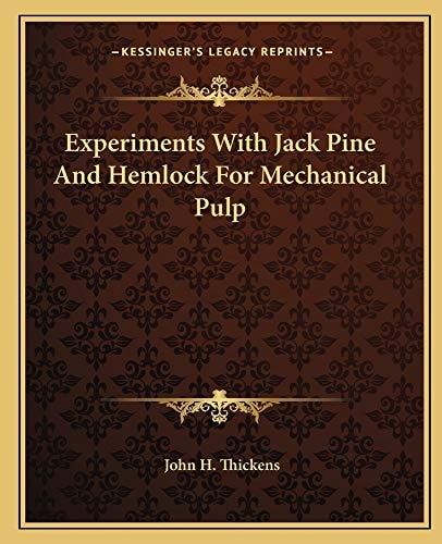 Experiments With Jack Pine And Hemlock For Mechanical Pulp