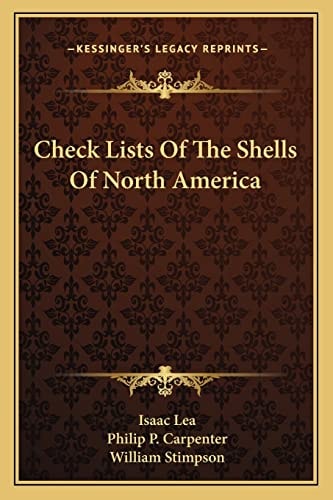 Check Lists Of The Shells Of North America