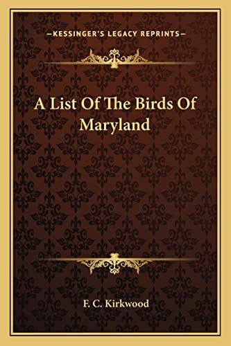 A List Of The Birds Of Maryland