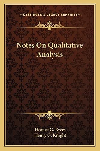 Notes On Qualitative Analysis