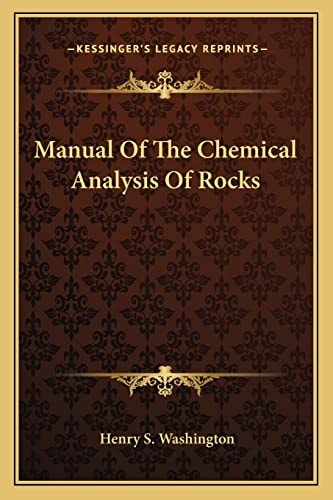 Manual Of The Chemical Analysis Of Rocks