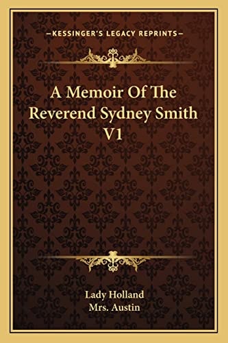 A Memoir Of The Reverend Sydney Smith V1