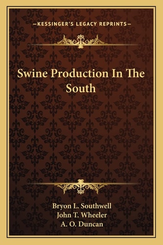 Swine Production In The South