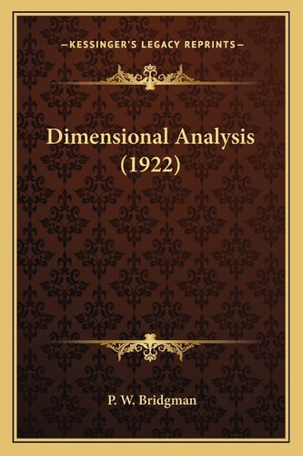 Dimensional Analysis (1922)