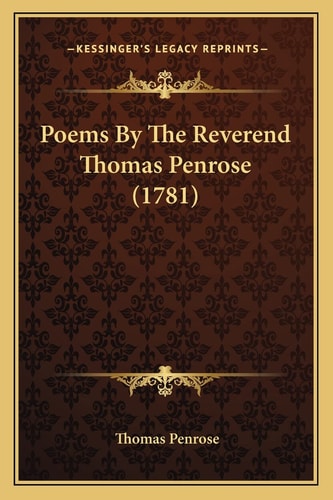 Poems By The Reverend Thomas Penrose (1781)