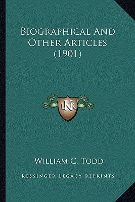 Biographical And Other Articles (1901)