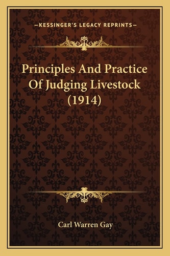 Principles And Practice Of Judging Livestock (1914)