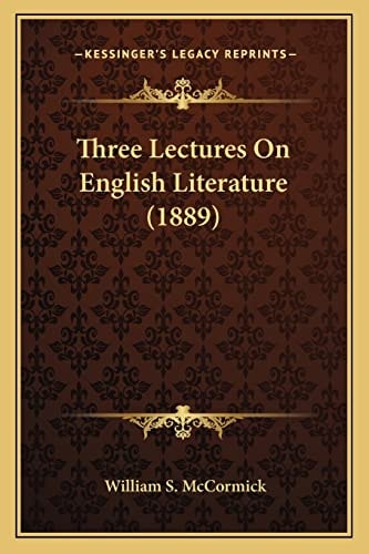 Three Lectures On English Literature (1889)