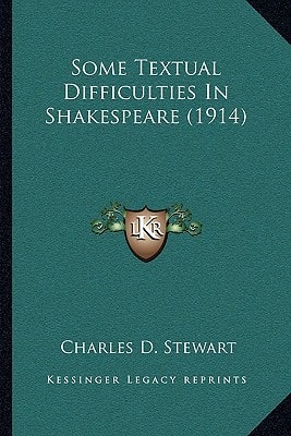 Some Textual Difficulties In Shakespeare (1914)