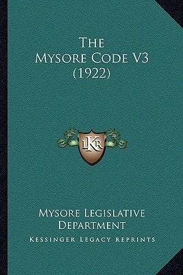 The Mysore Code V3 (1922)