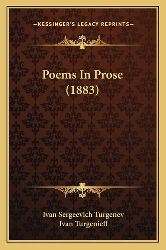 Poems In Prose (1883)