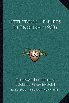 Littleton's Tenures In English (1903)