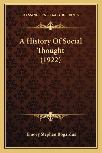 A History Of Social Thought (1922)