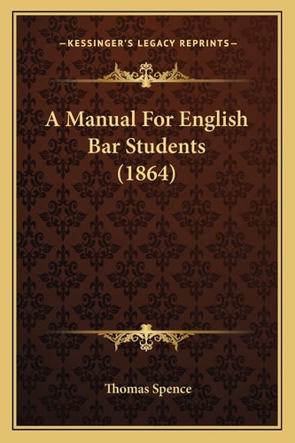A Manual For English Bar Students (1864)