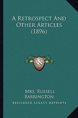 A Retrospect And Other Articles (1896)