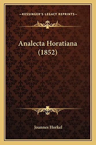 Analecta Horatiana (1852)