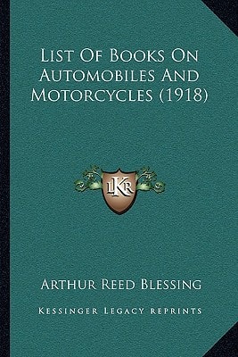 List Of Books On Automobiles And Motorcycles (1918)