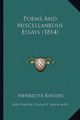 Poems And Miscellaneous Essays (1814)