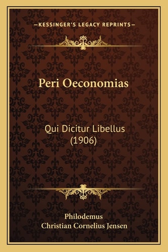 Peri Oeconomias: Qui Dicitur Libellus (1906)