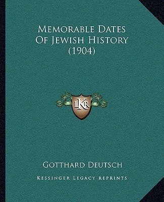 Memorable Dates Of Jewish History (1904)