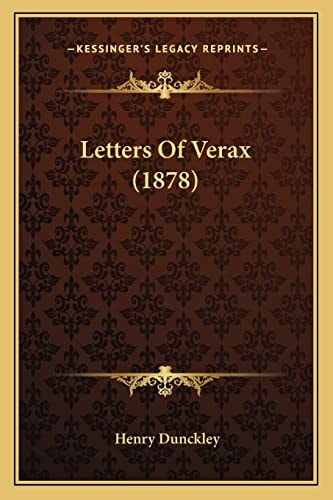 Letters Of Verax (1878)