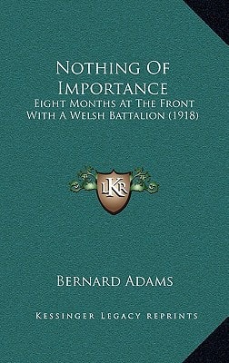 Nothing Of Importance: Eight Months At The Front With A Welsh Battalion (1918)