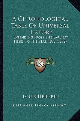 A Chronological Table Of Universal History: Extending From The Earliest Times To The Year 1892 (1892)