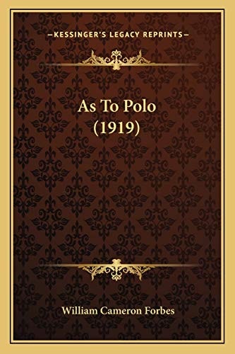 As To Polo (1919)