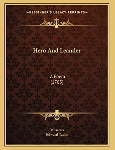 Hero And Leander: A Poem (1783)