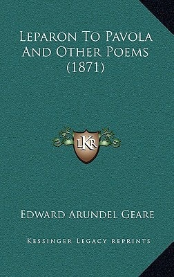 Leparon To Pavola And Other Poems (1871)
