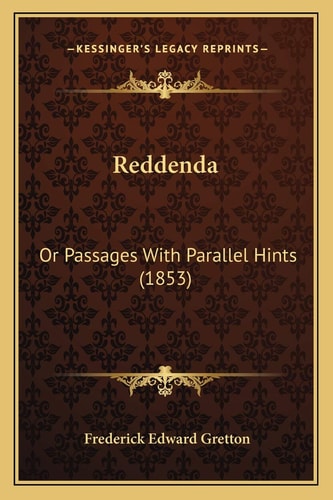 Reddenda: Or Passages With Parallel Hints (1853)