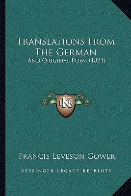 Translations From The German: And Original Poem (1824)