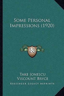 Some Personal Impressions (1920)