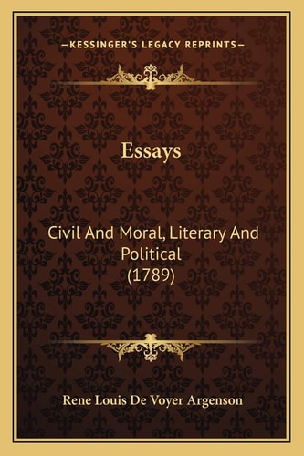 Essays: Civil And Moral, Literary And Political (1789)