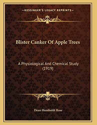 Blister Canker Of Apple Trees: A Physiological And Chemical Study (1919)
