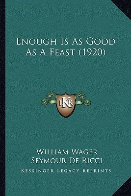 Enough Is As Good As A Feast (1920)