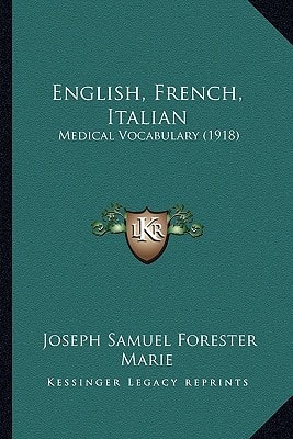 English, French, Italian: Medical Vocabulary (1918)