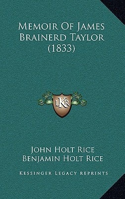 Memoir Of James Brainerd Taylor (1833)