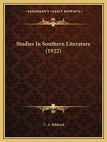 Studies In Southern Literature (1922)