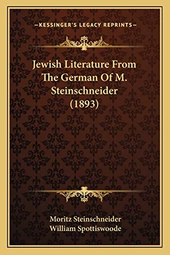 Jewish Literature From The German Of M. Steinschneider (1893)