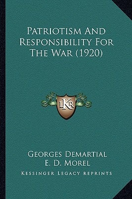 Patriotism And Responsibility For The War (1920)