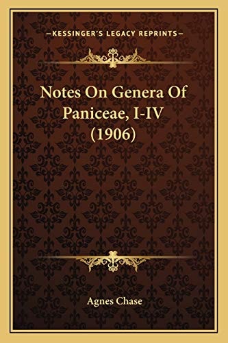 Notes On Genera Of Paniceae, I-IV (1906)
