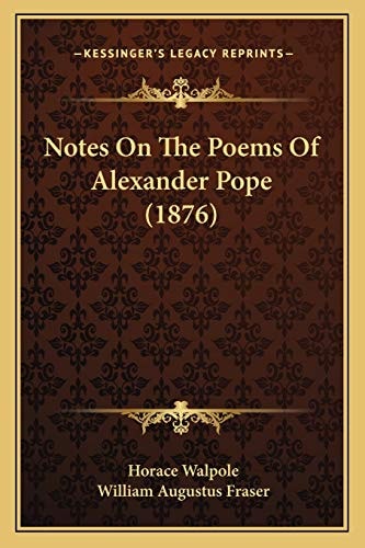 Notes On The Poems Of Alexander Pope (1876)