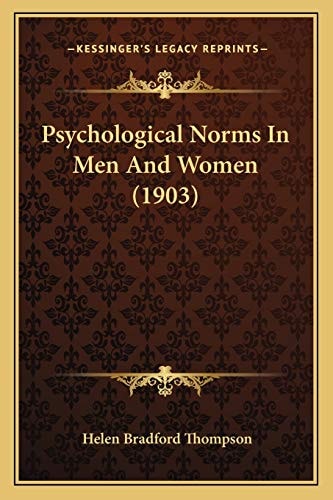 Psychological Norms In Men And Women (1903)