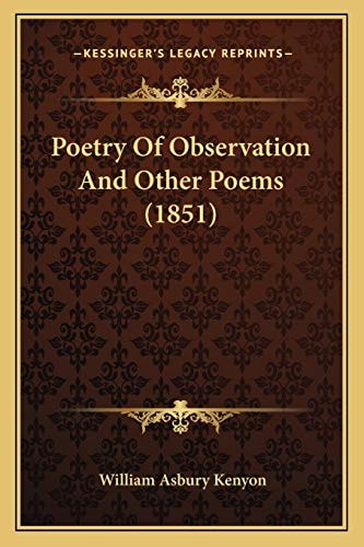 Poetry Of Observation And Other Poems (1851)