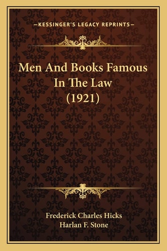 Men And Books Famous In The Law (1921)