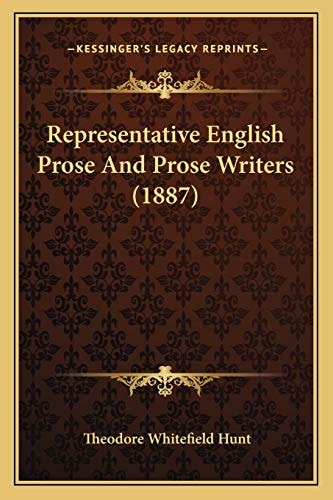 Representative English Prose And Prose Writers (1887)